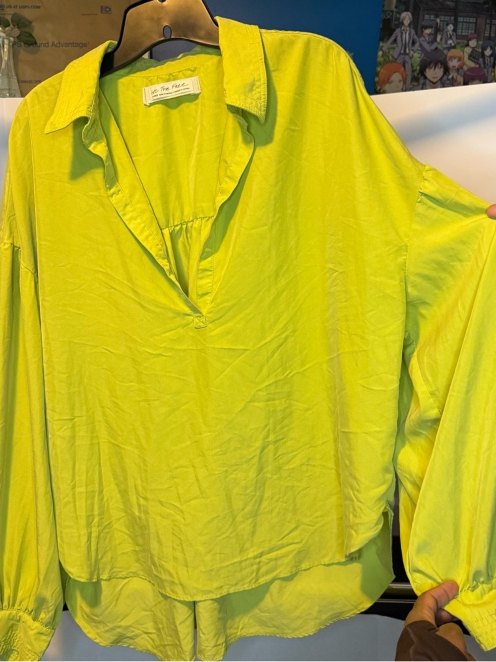 We The Free Large Olive Green Oversized Button-Front Shirt - Picture 12 of 15